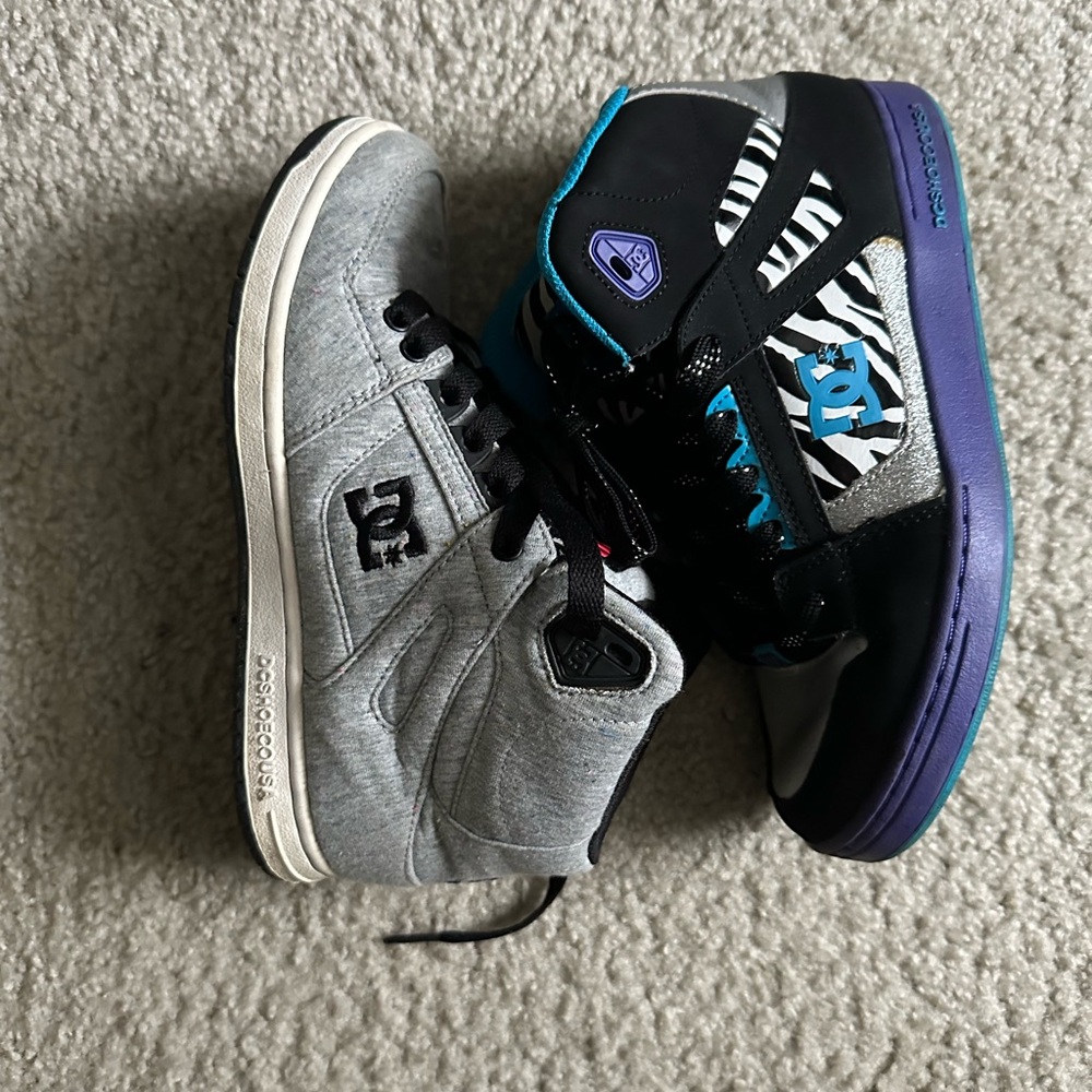 2 pairs of DC Rebound High Top shoes. Size 7 - womens